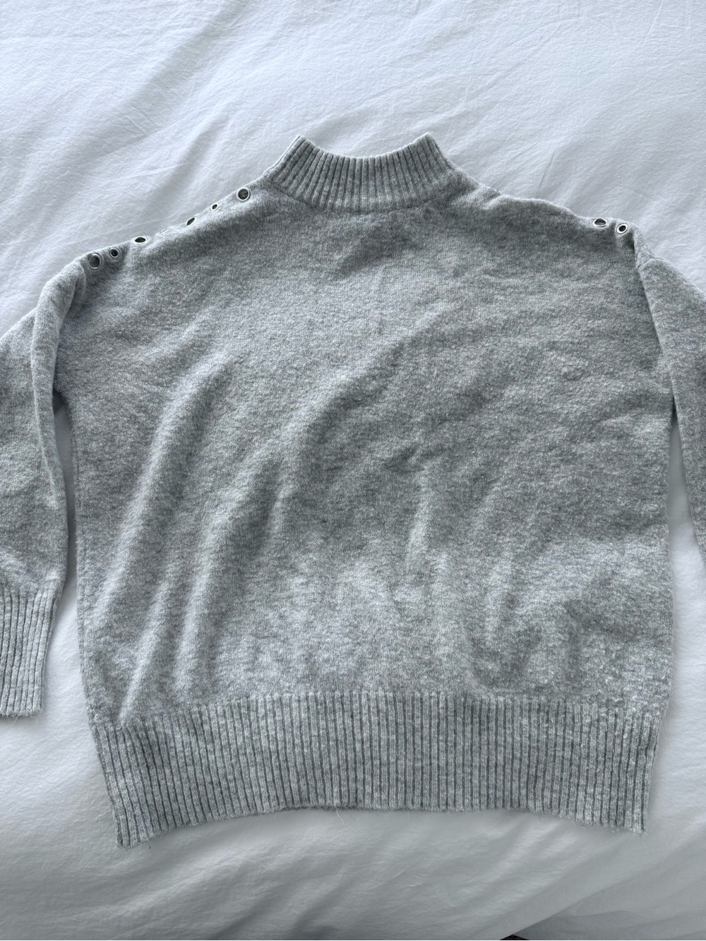 Wallis Light Gray Ribbed Knit Sweater